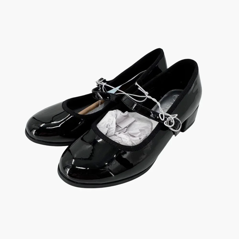 NEW Cat & Jack Kids' Avi Patent Dress Heels - Black - Size 13